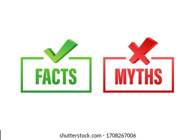 Myths facts. Facts, great design for any purposes. Vector stock illustration.