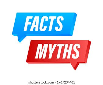 Myths facts. Facts, great design for any purposes. Vector stock illustration.