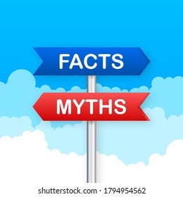 Myths facts. Facts, great design for any purposes. Vector stock illustration.