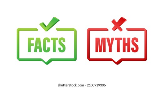 Myths facts. Facts, great design for any purposes. Vector stock illustration.