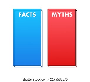 Myths facts. Facts, great design for any purposes. Vector stock illustration.