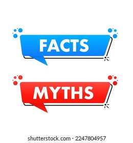 Myths facts. Facts, great design for any purposes. Can be used for business, marketing and advertising. Isolated on a white background. Banner in social networks. Vector illustration