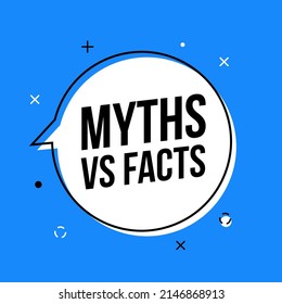 Myths and facts logo vector megaphone background. Check fact truth fake concept