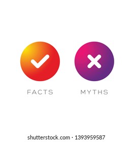 Myths Facts sign button vector