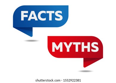 Myths facts sign vector banner on white background
