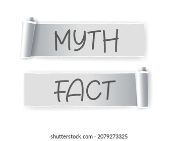 Myths And Facts Sign. Myths Vs Facts Header Design. True Or False Facts Bubble. Paper Torn Design For Any Purposes