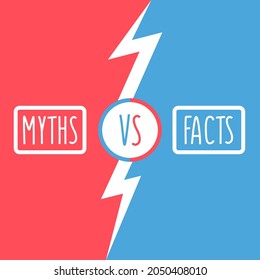 Myths facts. Speech bubble icons. Vector illustration on white background.