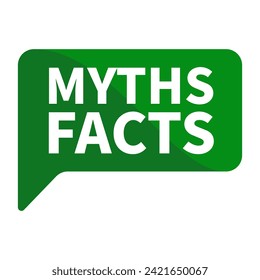 Myths Facts Text In Green Rectangle Shape For Information Announcement Business Marketing Social Media
