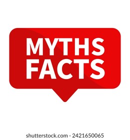 Myths Facts Text In Red Rectangle Ribbon Shape For Information Announcement Business Marketing Social Media
