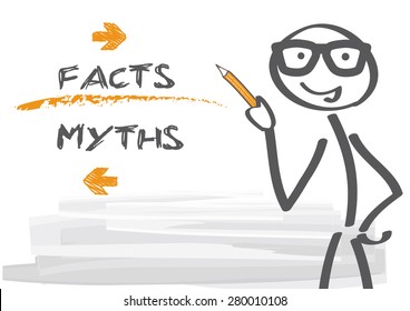 myths and facts - vector illustration