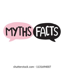 Myths facts. Vector illustration on white background.