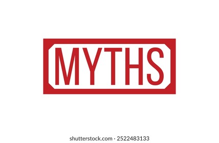 Myths Red rubber stamp on white background. Myths stamp sign. Myths stamp.