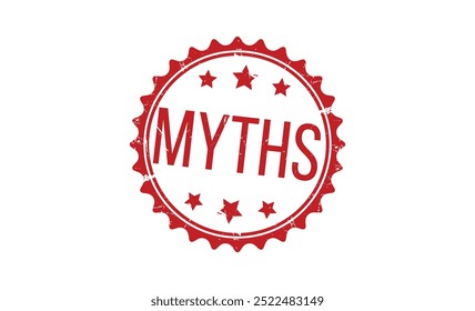 Myths rubber stamp vector illustration on white background