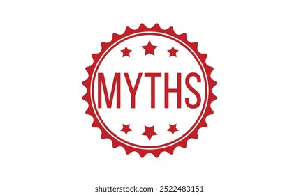 Myths rubber stamp vector illustration on white background