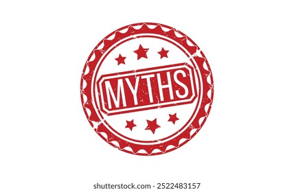 Myths rubber stamp vector illustration on white background