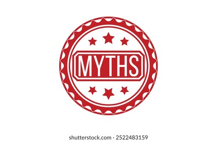 Myths rubber stamp vector illustration on white background