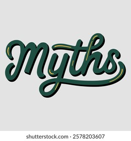 Myths text of saint patrick day vector typography transparent background