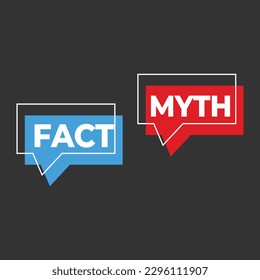 Myths vs fact check icon. Fake or true bubble