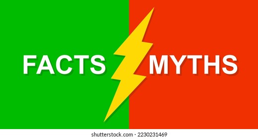  MYTHS VS FACTS Banner. Vector Illustration