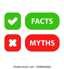 Myths vs Facts Concept. Vector Illustration