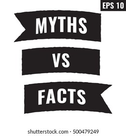 Myths vs facts. Flat vector icon,  symbol, design illustration on white background.
