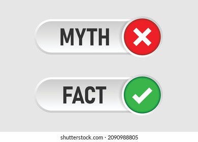 Myths vs facts icon in flat style. True or false vector illustration on white isolated background. Comparison sign business concept.