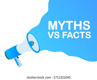 Myths vs facts. Icon on white backdrop. Versus vs background. Vector icon. White background