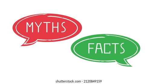 Myths Vs Facts Infographic Icon. Truth Or Fiction Speech Bubble Isolated On White Background. 