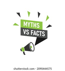 Myths vs facts megaphone icon in flat style. True or false loudspeaker vector illustration on white isolated background. Comparison bullhorn sign business concept.