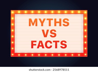 Myths VS facts message icon. Flat style. Vector icon.