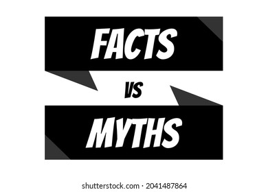 Myths vs facts Vector illustration on white background Thin line speech bubbles with facts and myths Speech bubble icons Concept of thorough fact-checking or easy compare evidence Flat cartoon style