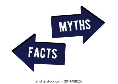 Myths vs facts Vector illustration on white background Thin line speech bubbles with facts and myths Speech bubble icons Concept of thorough fact-checking or easy compare evidence Flat cartoon style