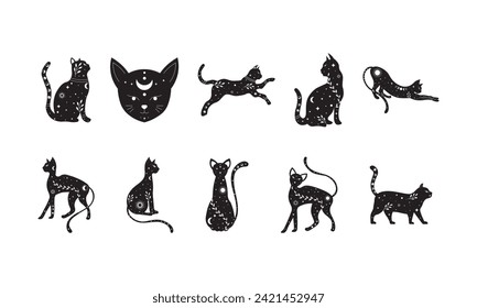 Mytical Cat Character Element Set