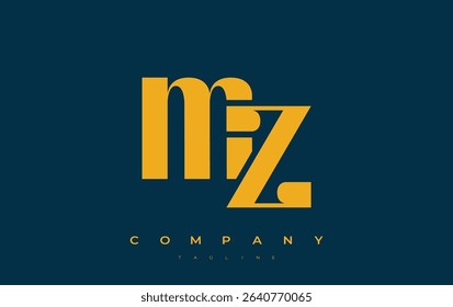 MZ Abstract Geometric Logo Design. Modern and elegant logo design with simplistic typography elements, showcasing branding excellence.