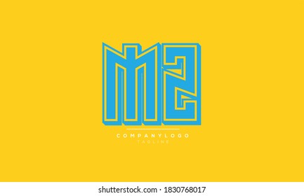 MZ abstract initials monogram letter text alphabet logo design
