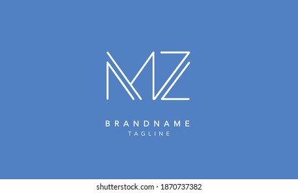 MZ Alphabet initial Letter Monogram Icon Logo vector illustration