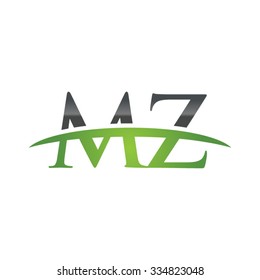 Mz Initial Company Green Swoosh Logo Stock Vector (Royalty Free ...