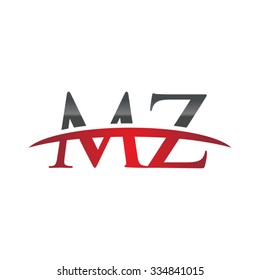 MZ initial company red swoosh logo