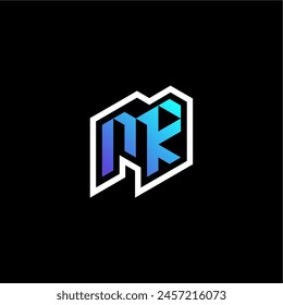 MZ initial gradient blue gaming concept ideas for esport team, twitch and streamer
