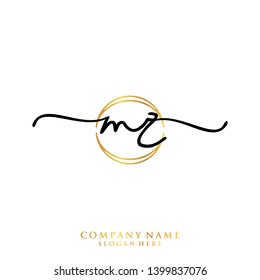 MZ Initial handwriting logo template