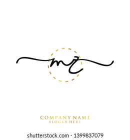 MZ Initial handwriting logo template