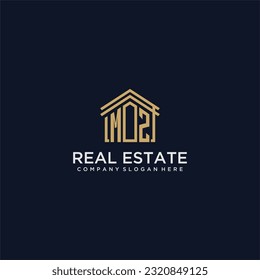 MZ initial monogram logo for real estate design