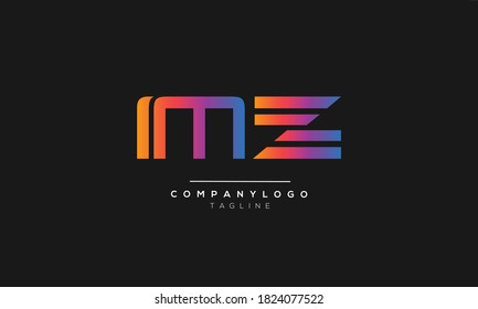 MZ initials monogram letter text alphabet logo design