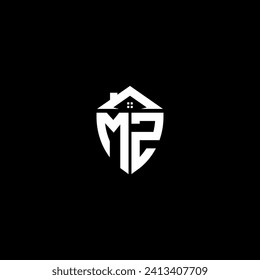 Iniciales MZ monograma de logotipo de escudo premium con diseños para el hogar plantillas modernas