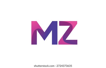MZ Letter Gradient Monogram Logo for Modern Business Branding