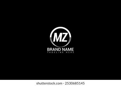 MZ Letter Logo kreatives Design. MZ einzigartiges Design. MZ-Buchstabe Logo-Design auf schwarzem Hintergrund.