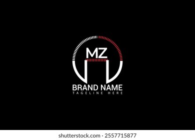 MZ letter logo creative design. MZ unique design. MZ letter logo design on black background.