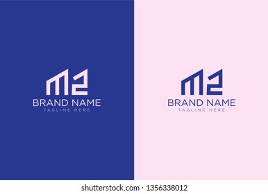 MZ letter logo design template elements - vector