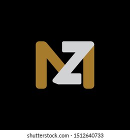 MZ Letter monogram with abstrac concept style design