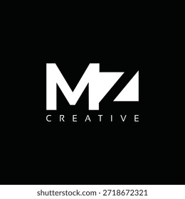 MZ letters Logo with negative space design. Letter with geometric typography. Creative Vector Illustration with letters.